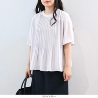 【接触冷感・抗菌消臭】さらさらジョーゼットプリーツブラウス LL/3L/4L/5L fleur by mint breeze 