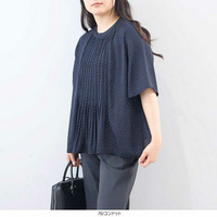 【接触冷感・抗菌消臭】さらさらジョーゼットプリーツブラウス LL/3L/4L/5L fleur by mint breeze 