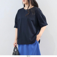 【吸水速乾・抗菌消臭】ポコポコサッカータックスリーブブラウス