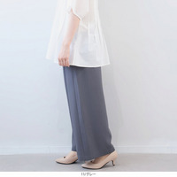【タイムセール】ドライタッチ ツイル ワイドパンツ LL/3L/4L/5L fleur by mint breeze