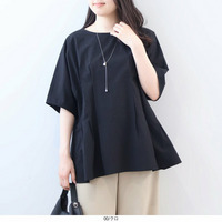 コットン シアサッカー サイドタック ブラウス LL/3L/4L/5L fleur by mint breeze 