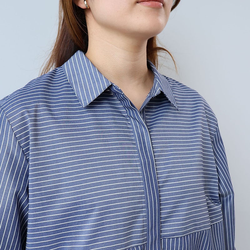 【UVカット 接触冷感】スキッパー7分袖 シャツ ブラウス LL/3L/4L/5L/6L fleur by mint breeze 17