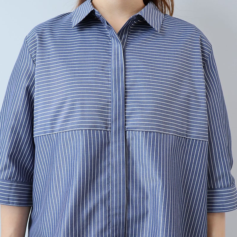 【UVカット 接触冷感】スキッパー7分袖 シャツ ブラウス LL/3L/4L/5L/6L fleur by mint breeze 18
