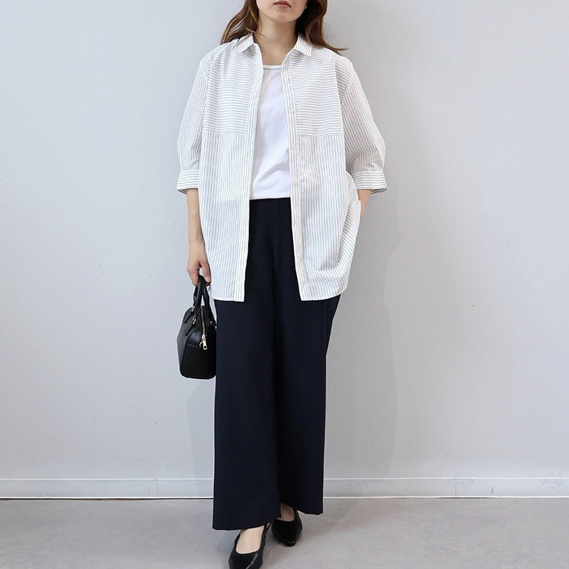 【UVカット 接触冷感】スキッパー7分袖 シャツ ブラウス LL/3L/4L/5L/6L fleur by mint breeze 3