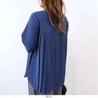 【接触冷感】バック プリーツ ブラウス LL/3L/4L/5L fleur by mint breeze