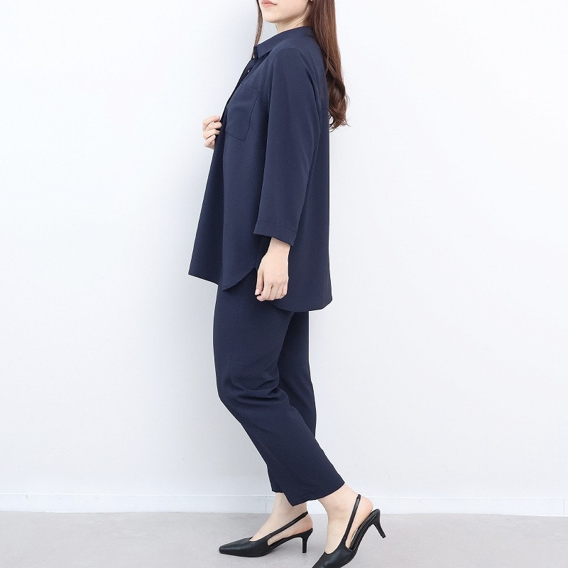 【UVカット接触冷感 イージーケア】ドライツイルテーパードパンツ LL/3L/4L/5L fleur by mint breeze7