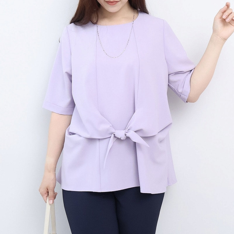 【接触冷感】ウエストリボンブラウス LL/3L/4L/5L fleur by mint breeze 10