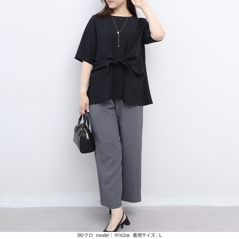 【接触冷感】ウエストリボンブラウス LL/3L/4L/5L fleur by mint breeze 2
