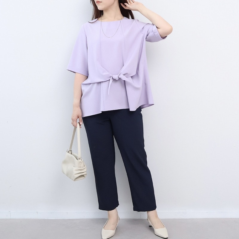 【接触冷感】ウエストリボンブラウス LL/3L/4L/5L fleur by mint breeze 8