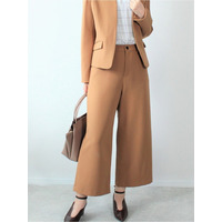 ダブルクロス セミワイド パンツ／ 大きいサイズ レディス ミントブリーズ