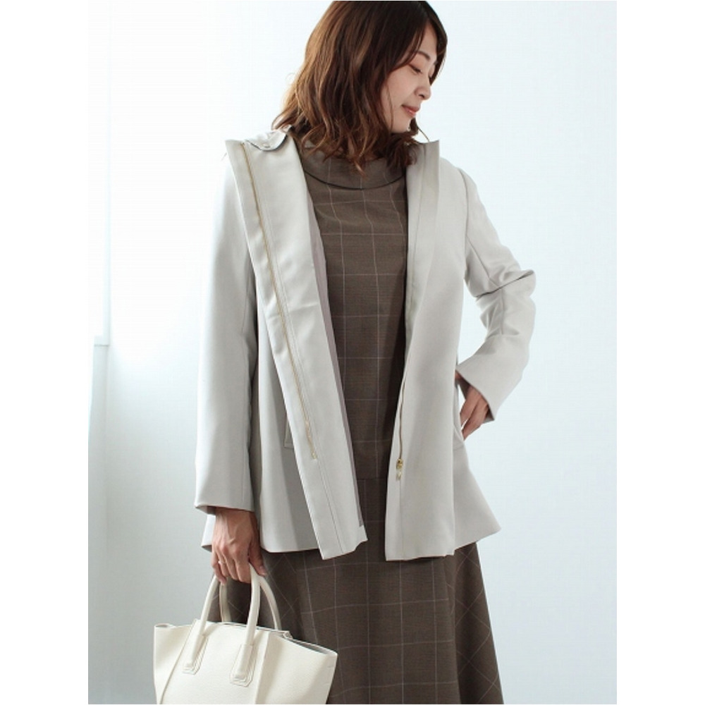 フルールbyミントブリーズ（fleur by mint breeze）/【大きいサイズ】Ａライン フード付き ジャケット Aライン フード付き ジャケット／ 大きいサイズ レディス ミント