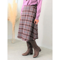 チェックフレアスカート　大きいサイズ レディース
