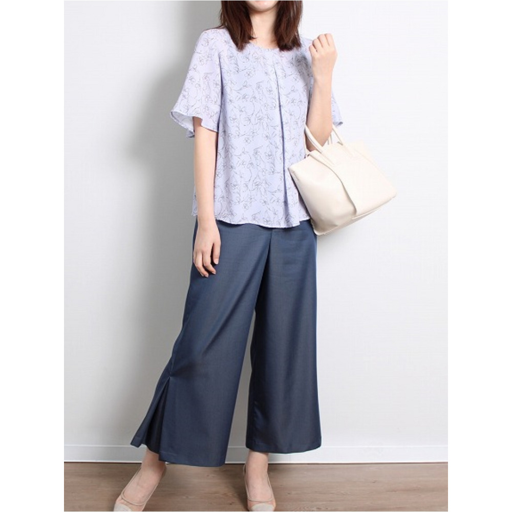 フレアスリーブ 花柄 フェミニン ブラウス / 大きいサイズ ミントブリーズ10