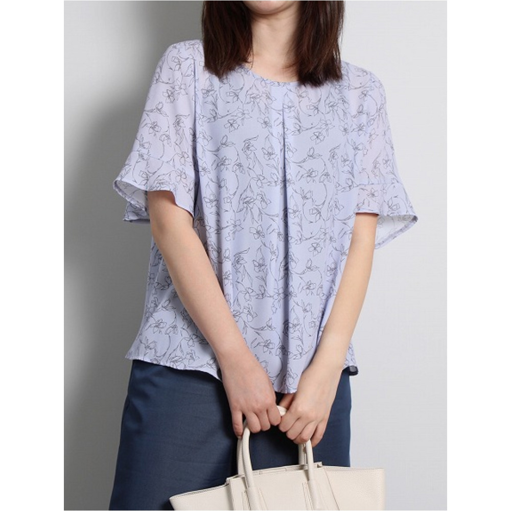 フレアスリーブ 花柄 フェミニン ブラウス / 大きいサイズ ミントブリーズ11