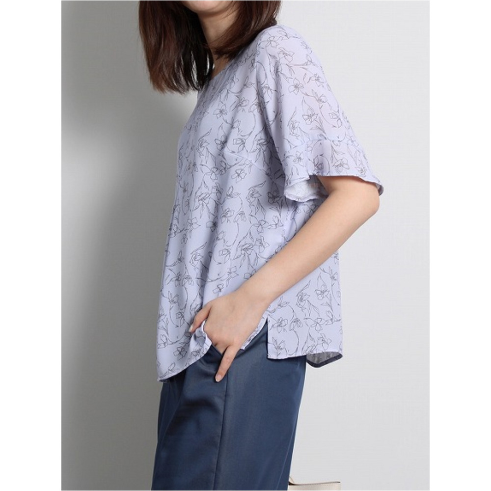 フレアスリーブ 花柄 フェミニン ブラウス / 大きいサイズ ミントブリーズ12