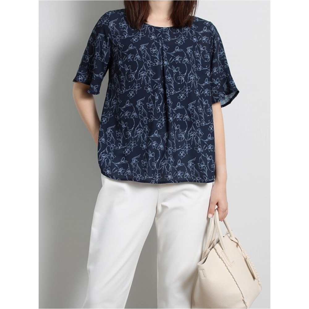 フレアスリーブ 花柄 フェミニン ブラウス / 大きいサイズ ミントブリーズ13