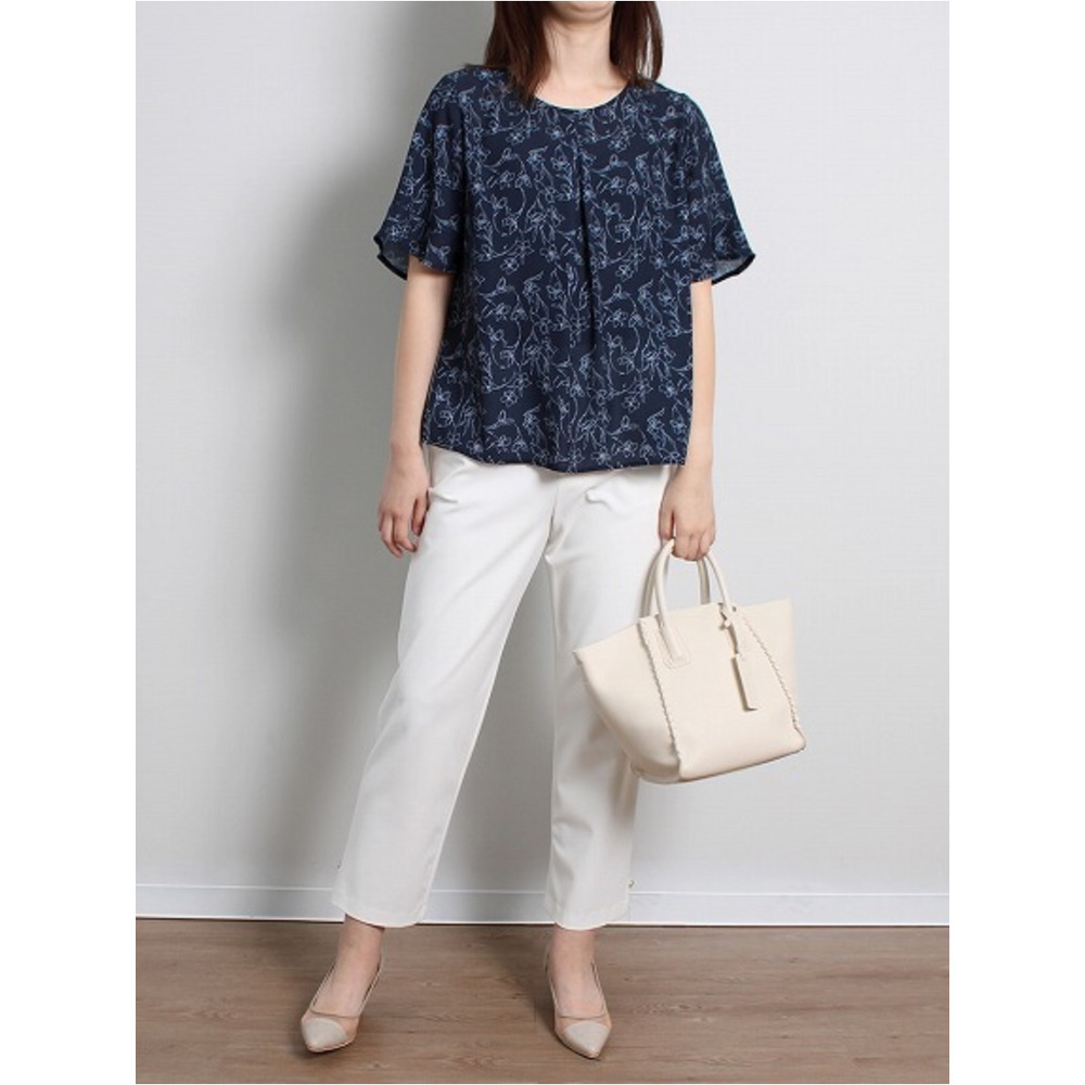 フレアスリーブ 花柄 フェミニン ブラウス / 大きいサイズ ミントブリーズ15