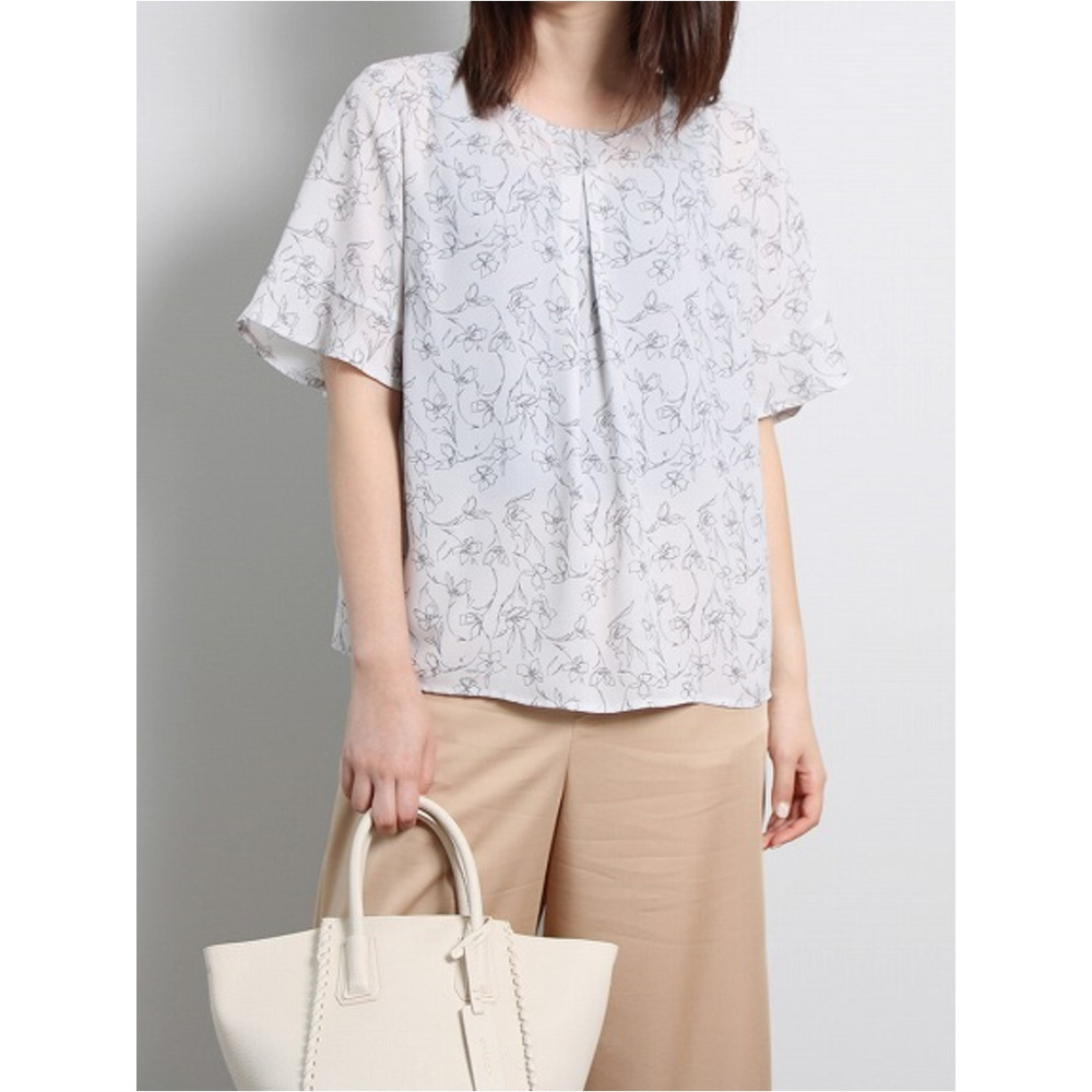 フレアスリーブ 花柄 フェミニン ブラウス / 大きいサイズ ミントブリーズ4