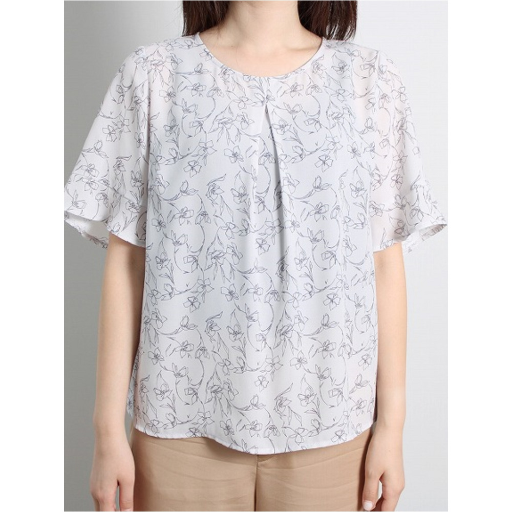 フレアスリーブ 花柄 フェミニン ブラウス / 大きいサイズ ミントブリーズ5