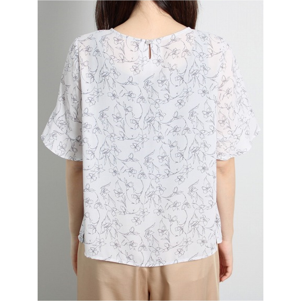 フレアスリーブ 花柄 フェミニン ブラウス / 大きいサイズ ミントブリーズ7