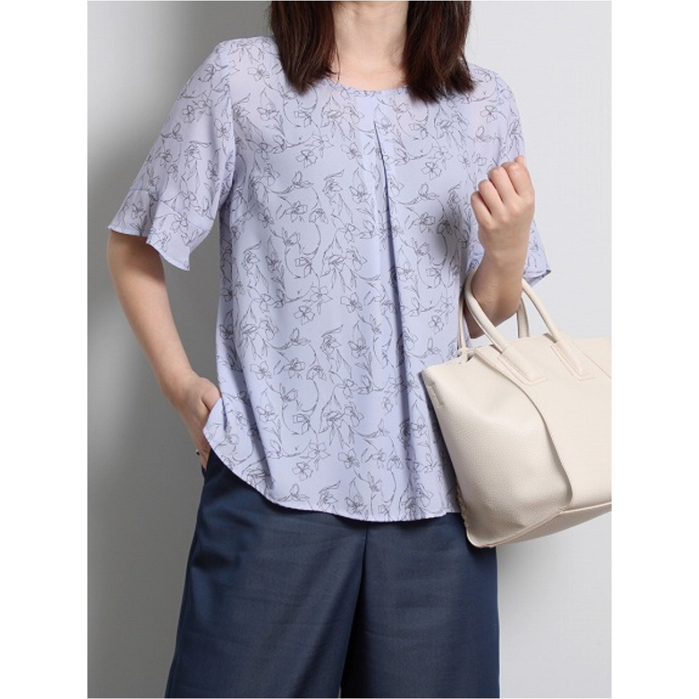 フレアスリーブ 花柄 フェミニン ブラウス / 大きいサイズ ミントブリーズ9