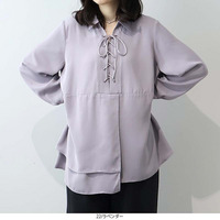 【タイムセール】レースアップア アッシンメトリー ブラウス