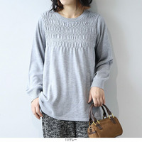 【タイムセール】フロントシャーリングニットプルオーバー