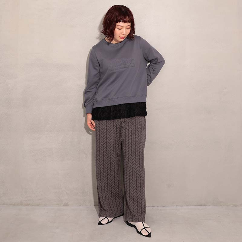 エンボスロゴ切替スエットチュニック3