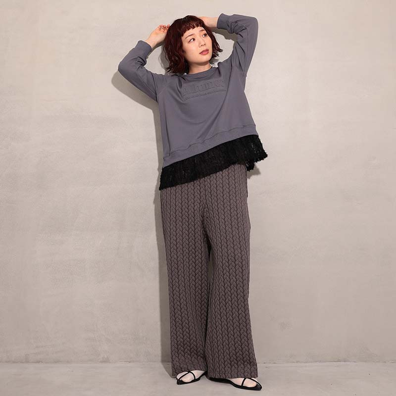 エンボスロゴ切替スエットチュニック4