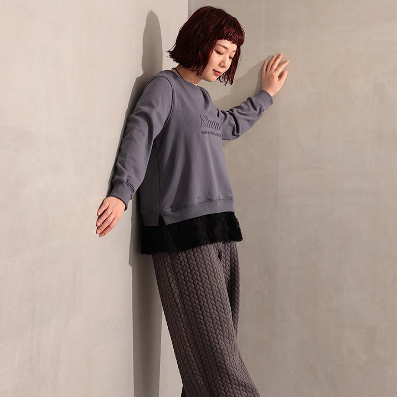 エンボスロゴ切替スエットチュニック5