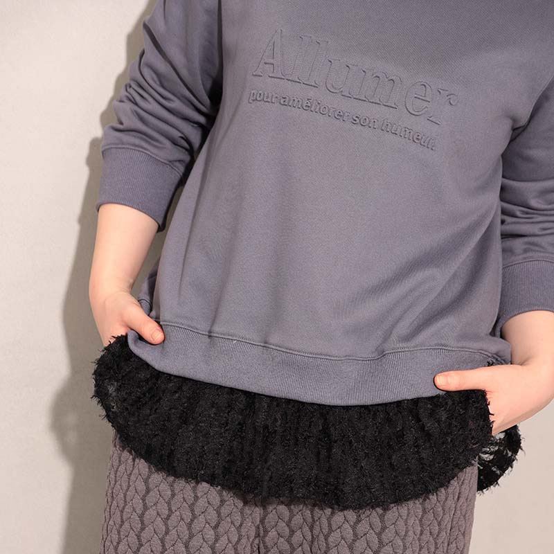 エンボスロゴ切替スエットチュニック6