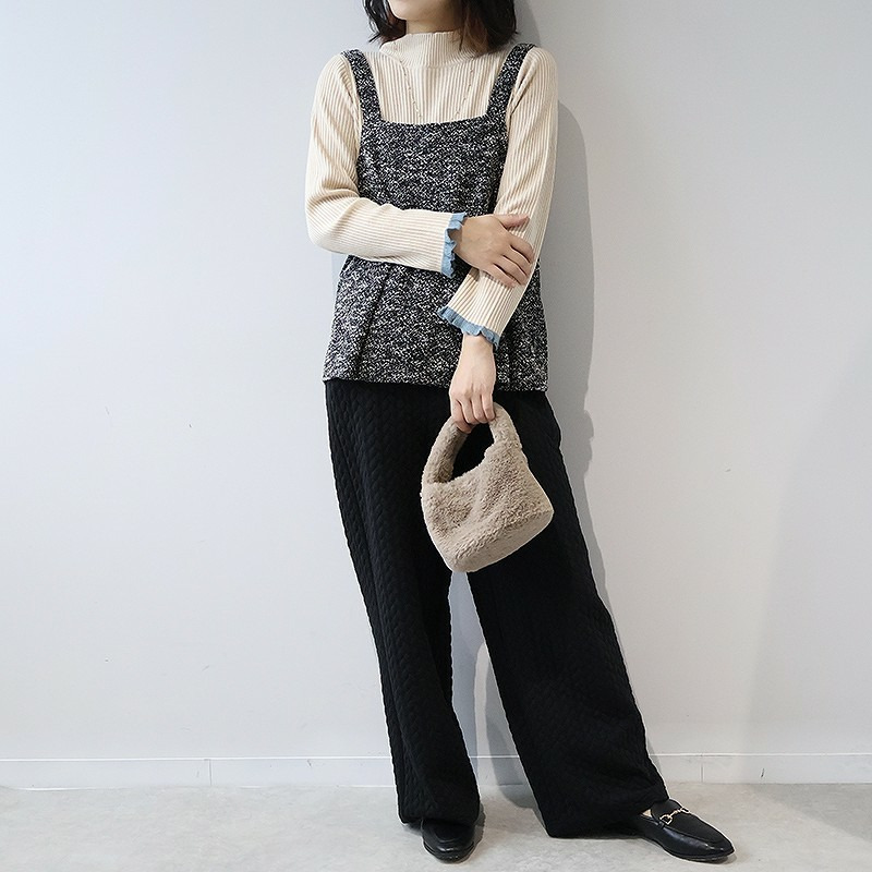 配色リブニットハイネックニット10