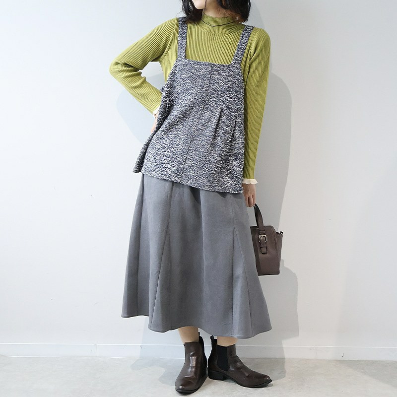 配色リブニットハイネックニット12