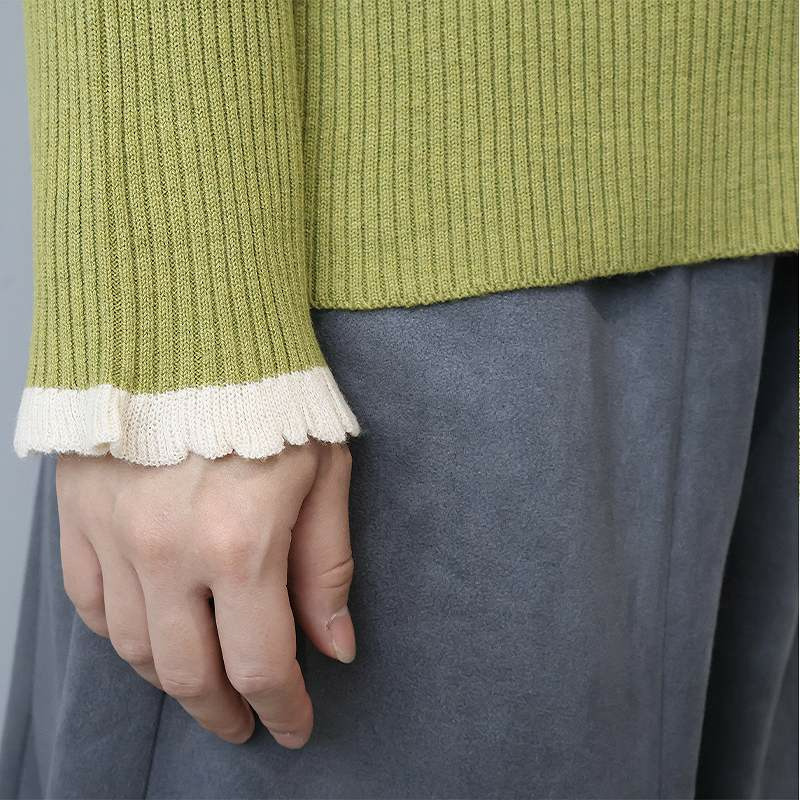 配色リブニットハイネックニット16