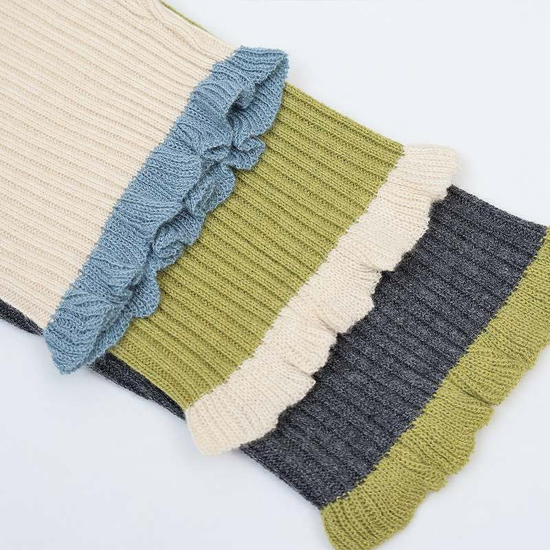 配色リブニットハイネックニット17