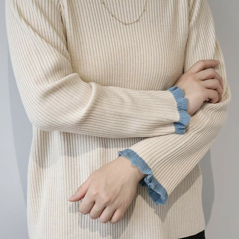 配色リブニットハイネックニット9