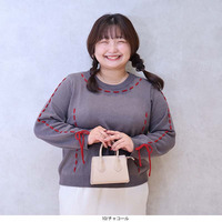 【yuki×leswel】配色ステッチニットプルオーバー