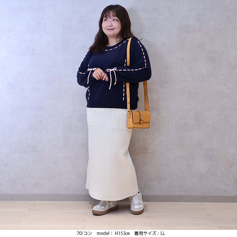 【yuki×leswel】配色ステッチニットプルオーバー10