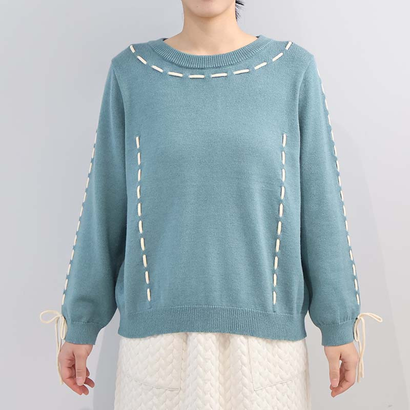 【yuki×leswel】配色ステッチニットプルオーバー13