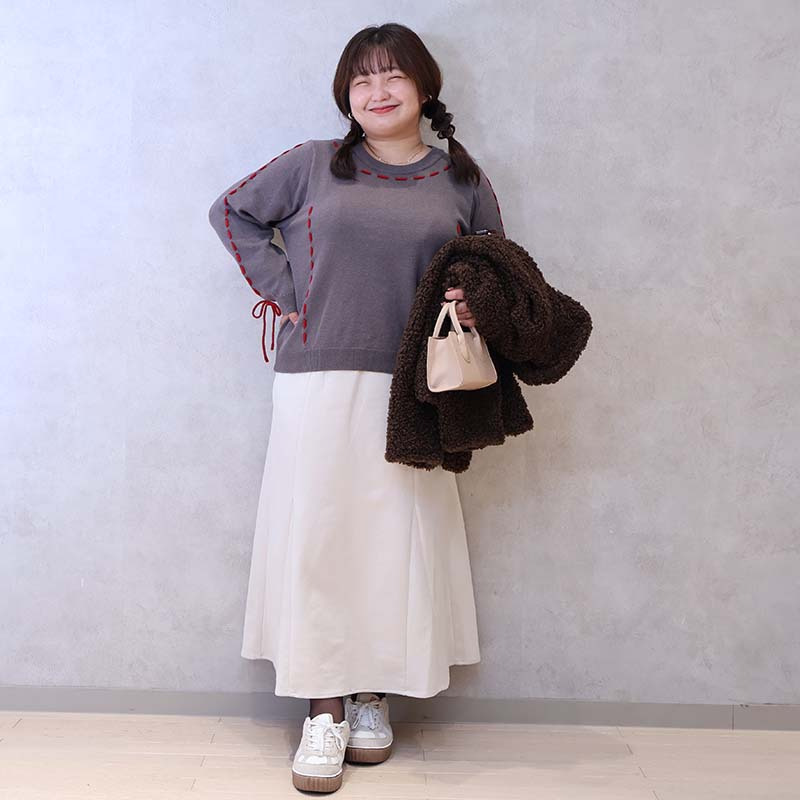 【yuki×leswel】配色ステッチニットプルオーバー5