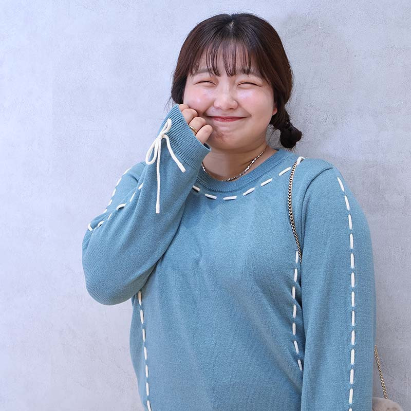 【yuki×leswel】配色ステッチニットプルオーバー9