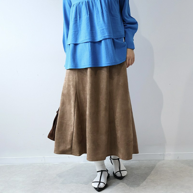 ニットスエードフレアスカート8