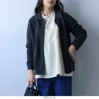 襟付きニットジャケット