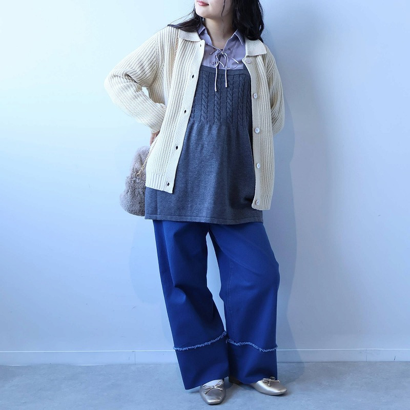 襟付きニットジャケット6