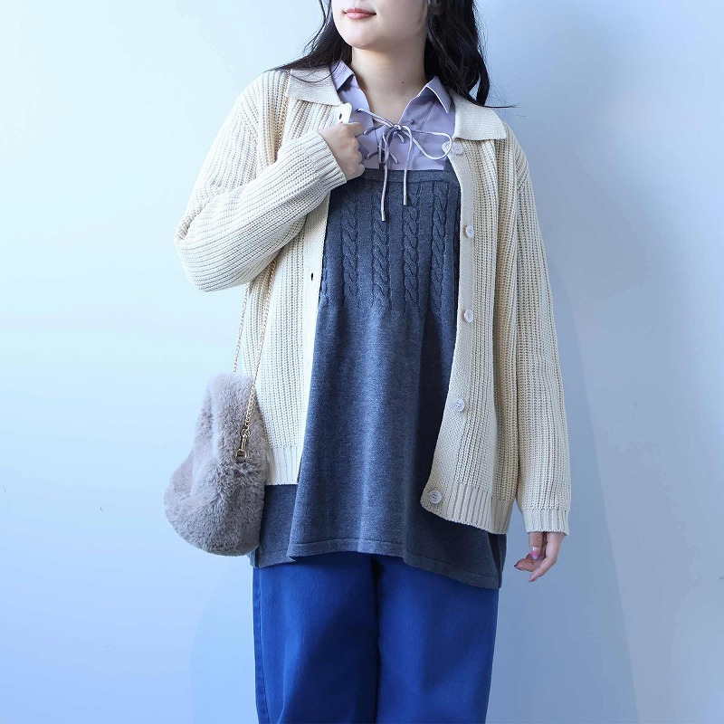 襟付きニットジャケット7