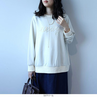 マシュマロダンボールニットコード刺しゅうトップス  LL/3L/4L/5L leswel ミントブリーズ