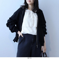 ふくれジャガード ジップ ブルゾン ジャケットLL/3L/4L/5Lleswel