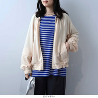 ふくれジャガード ジップ ブルゾン ジャケットLL/3L/4L/5Lleswel