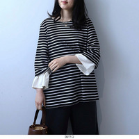 キャンディースリーブ ボーダー カットソー LL/3L/4L/5L leswelレスウェル