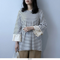 キャンディースリーブ ボーダー カットソー LL/3L/4L/5L leswelレスウェル